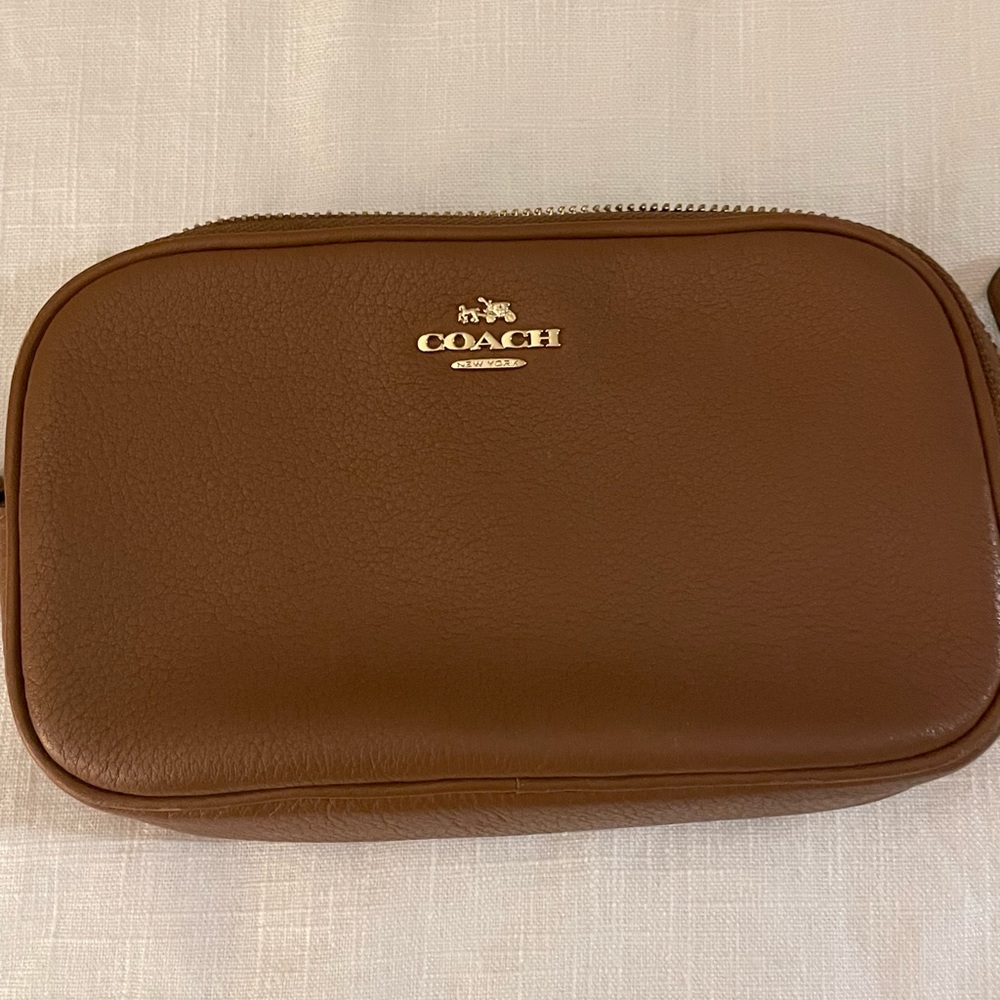 Brown coach cross over purse